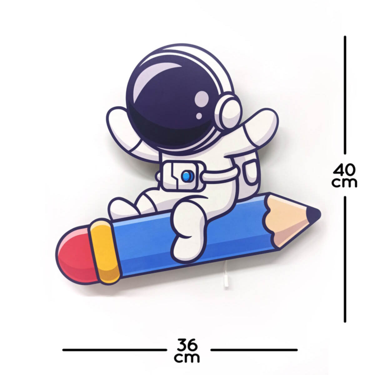 Kalem%20Astronot%20Ahşap%20Led%20Işıklı%20Çocuk%20Odası%20Duvar%20Tablosu