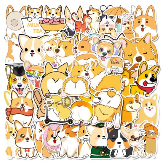 50 Adet Tekrarsız Köpekler Kalite Pvc Modern Sticker 01