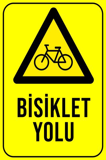 Bisiklet Yolu Yazılı 20x30 cm Ahşap Uyarı İkaz
