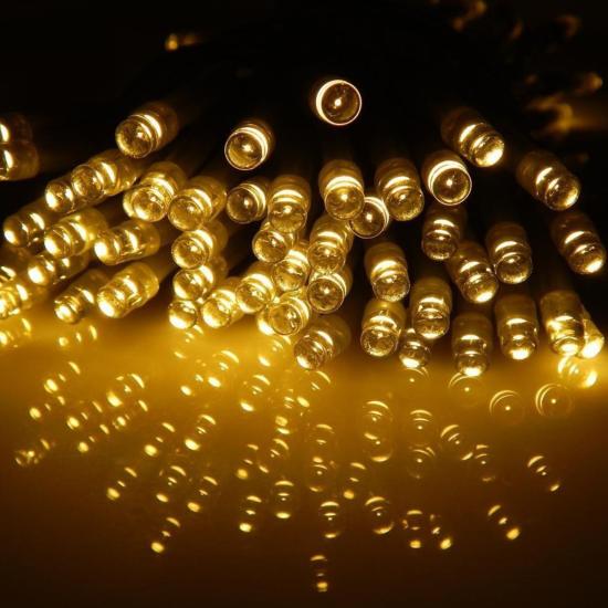 Dekoratif 10 Metre Günışığı Sarı Renk Pilli Şeffaf Ip Led Lamba