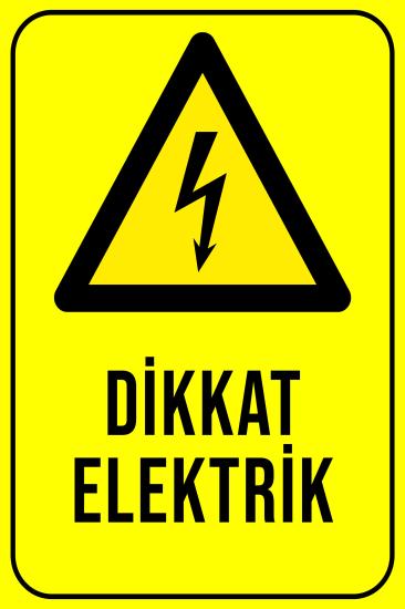 Dikkat Elektrik 20x30 cm Ahşap Uyarı İkaz Levhası