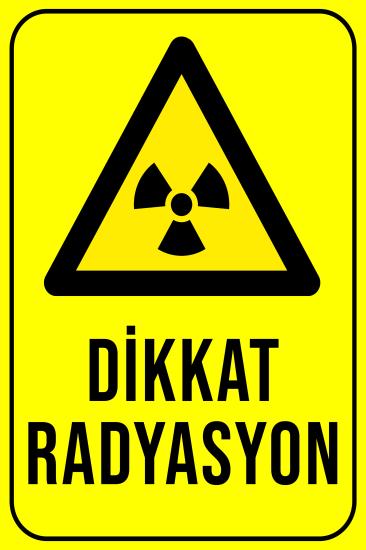 Dikkat Radyasyon 20x30 cm Ahşap Uyarı İkaz Levhas