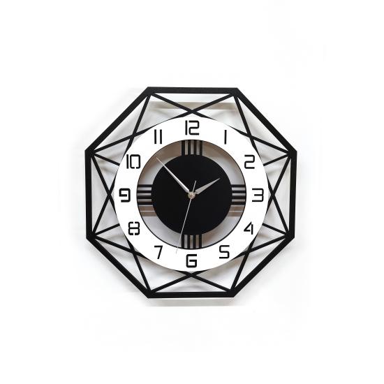 Sekizgen Geometrik Tasarım 40 cm Duvar Saati