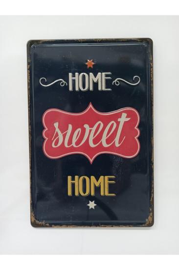 Home Sweet Home Yazılı 20x30 Metal Plaka 