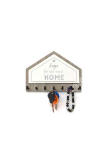 Gri Kahverengi Üçgen Keys For Home Askı Anahtarlık Dekor