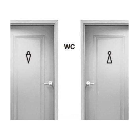 Modern Ahşap Erkek Kadın  Wc Tuvalet Kapı Yönlendirme Işareti