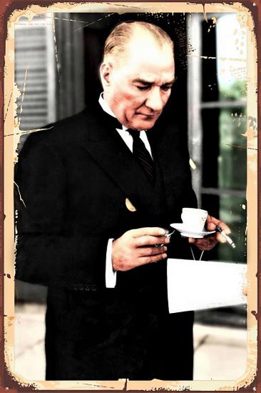 Retro Ahşap Plaka Mustafa Kemal Atatürk