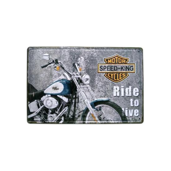  Ride To Live Yazılı Motosiklet Temalı 20x30 Plaka