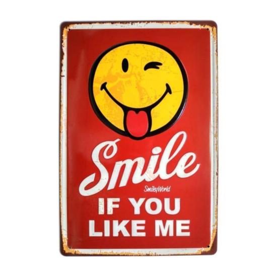 Smile Emoji Temalı 20x30 Metal Plaka Tablo